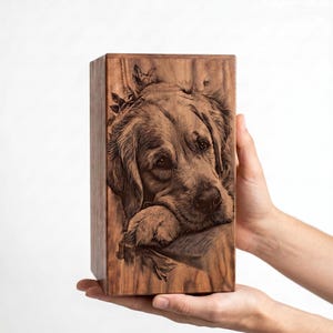 Personalized Wooden Dog Urn: Custom Pet Memorial Keepsake Box image 13