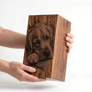 Personalized Wooden Dog Urn: Custom Pet Memorial Keepsake Box image 15
