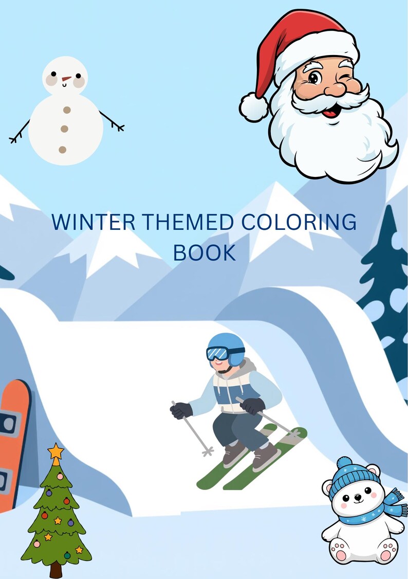 Winter Themed Colouring Book - Etsy