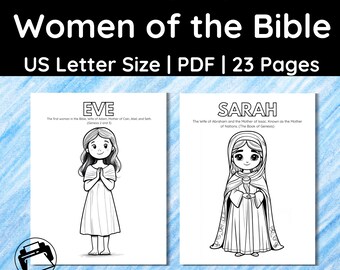 Women of the Bible Coloring Pages: Old Testament, US Letter (Printable PDF)