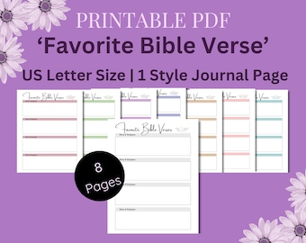 Favorite Bible Verses Journal Page: Printable Worksheet (PDF)