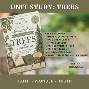 Tree Study Unit for Homeschool | Dendrology Science Curriculum | Charlotte Mason Style | Tree Identification Activities | Printable PDF