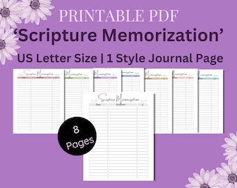 Scripture Memorization Journal Page: Printable Worksheet (PDF)