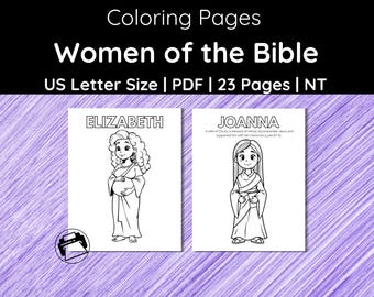 NT Women of the Bible | 23 Coloring Pages | Bold and Easy | Printable PDF | 8.5x11 | US Standard