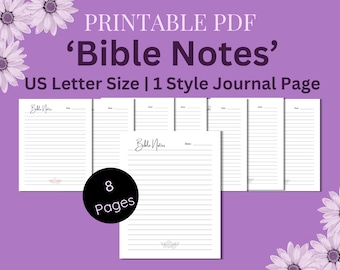 Bible Notes Journal Page: Printable Worksheet (PDF)
