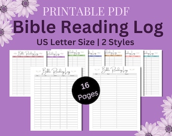 Printable Bible Reading Log: US Letter, 2 Styles (PDF)