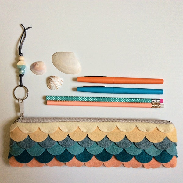 Large Pencil Case Felt Bag Felt Pencil Case Small Felt Pouch Felt Gift Planner Accessories Small Colorful Pouches Mermaid