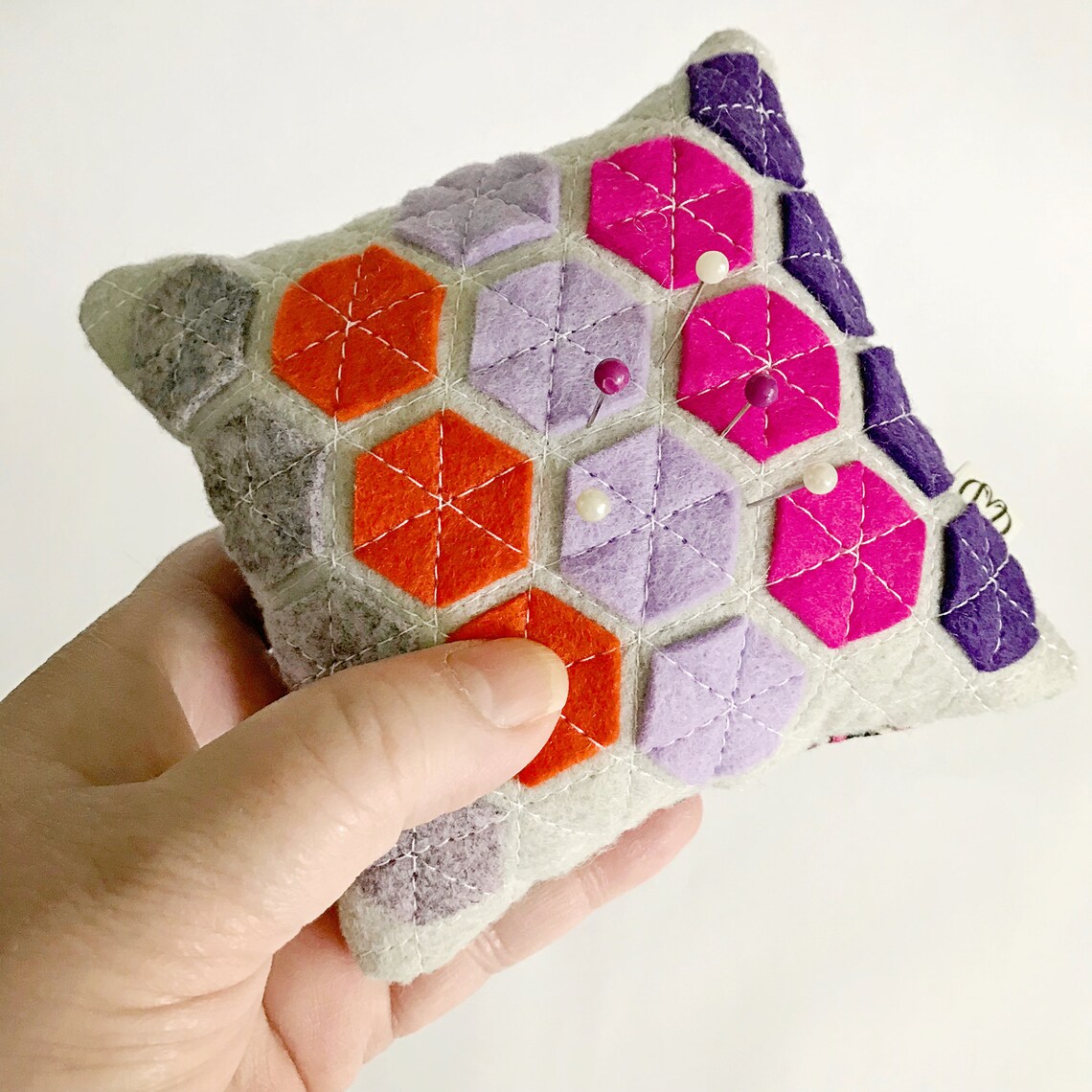 Pincushion Kit Wool Appliqué Kit Geometric Pincushion DIY Etsy