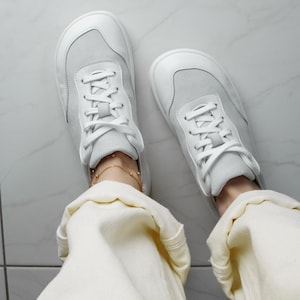 READY TO SHIP, Handmade Anatomical Suede Sneakers with Leather Inserts, Wide Toe Box Everyday Sneakers, Flexible Sole Lightweight Shoes