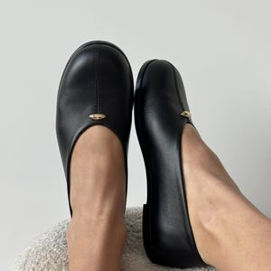 Bailarinas de piel natural estilo descalzo, bailarinas anatómicas negras, zapatos de ancho medio con caída cero, calzado moderno para el día a día, zapatos sin cordones para mujer.