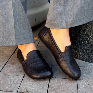 Chocolate Patent Leather Loafers with Square Toe, Anatomical Summer Moccasins, Minimalist Comfortable Slip-Ons, Work Daily Practical Shoes image 9