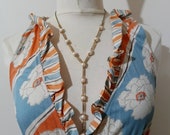 Flowers and Stripes Ruffled Dress