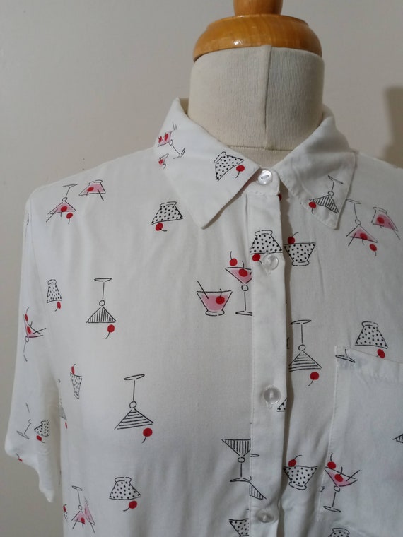 Cherries and Cocktails Button Down Top