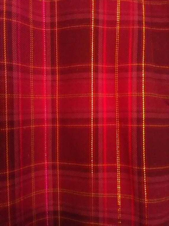 1990s Delia's Burgundy Plaid Flared Pant- size 13/