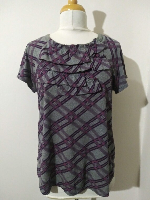 Plaid Marc Jacobs Top with Ruffles