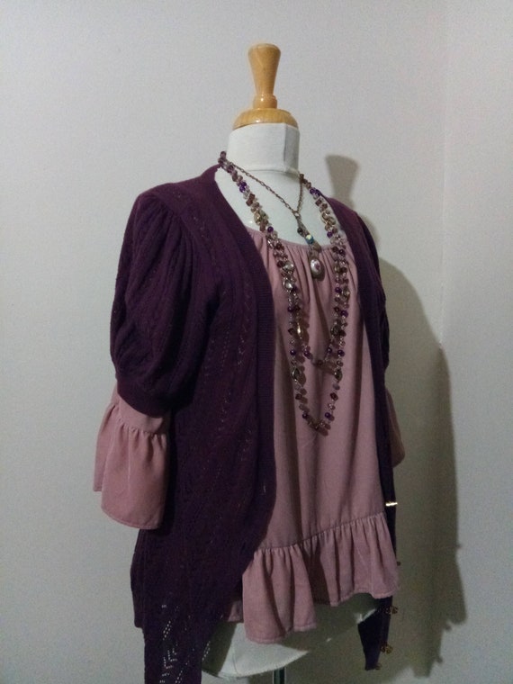 Velvety Victorian Style Ruffled Blouse - image 3