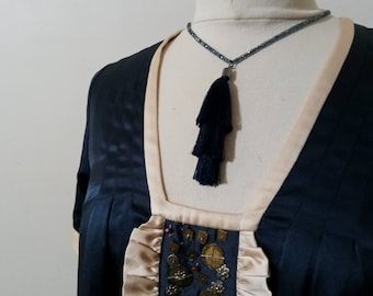 Lauren Moffatt Silk Blue Tunic w/ Embellishments