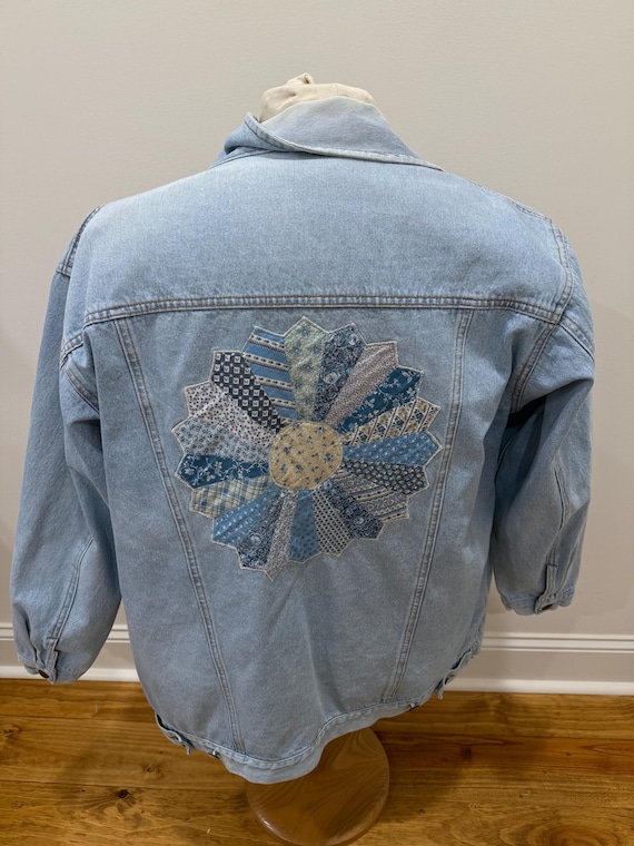 Women’s vintage patchwork denim jacket - image 2