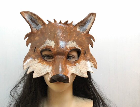 Brown Wolf Mask in leather by Hawk & Deer | Etsy
