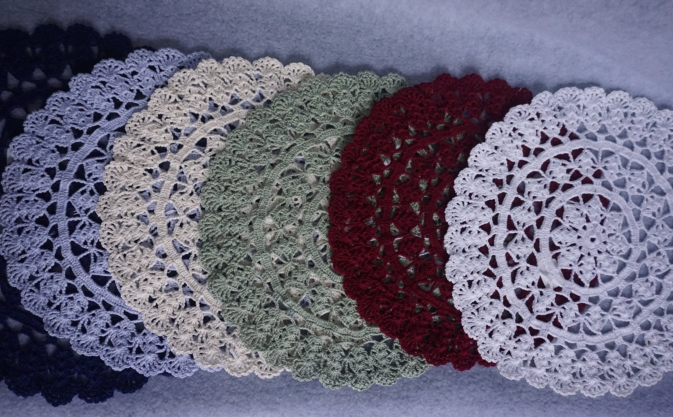 Doilies in Colors and White, Cream and Ecru Measuring Approximately 1…