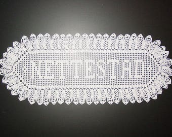 Hand Crocheted Personalized Name Doily: Wedding Gift