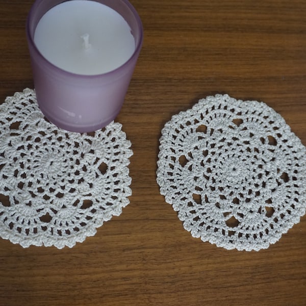 Accent Doily in Fan Design In Many Colors and Cream, Ecru, and White-Approximately 4-4.5 inches