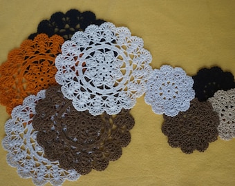 Fall, Halloween and Thanksgiving Doilies (4 inches, 8 inches and 12 inches)