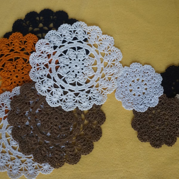 Fall, Halloween and Thanksgiving Doilies (4 inches, 8 inches and 12 inches)