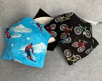 Cycling and Skiing Microwavable Bowl Cozies