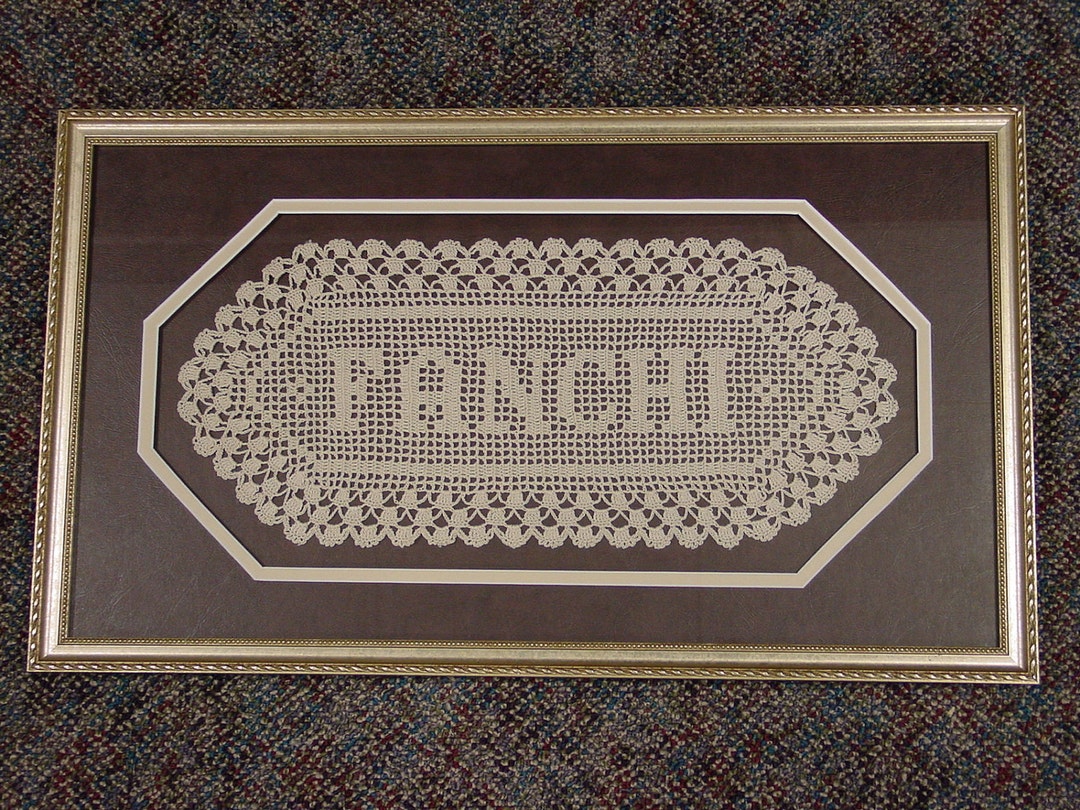 Name Doily-Personalized (Frame not included) - 9 Letters, Cream