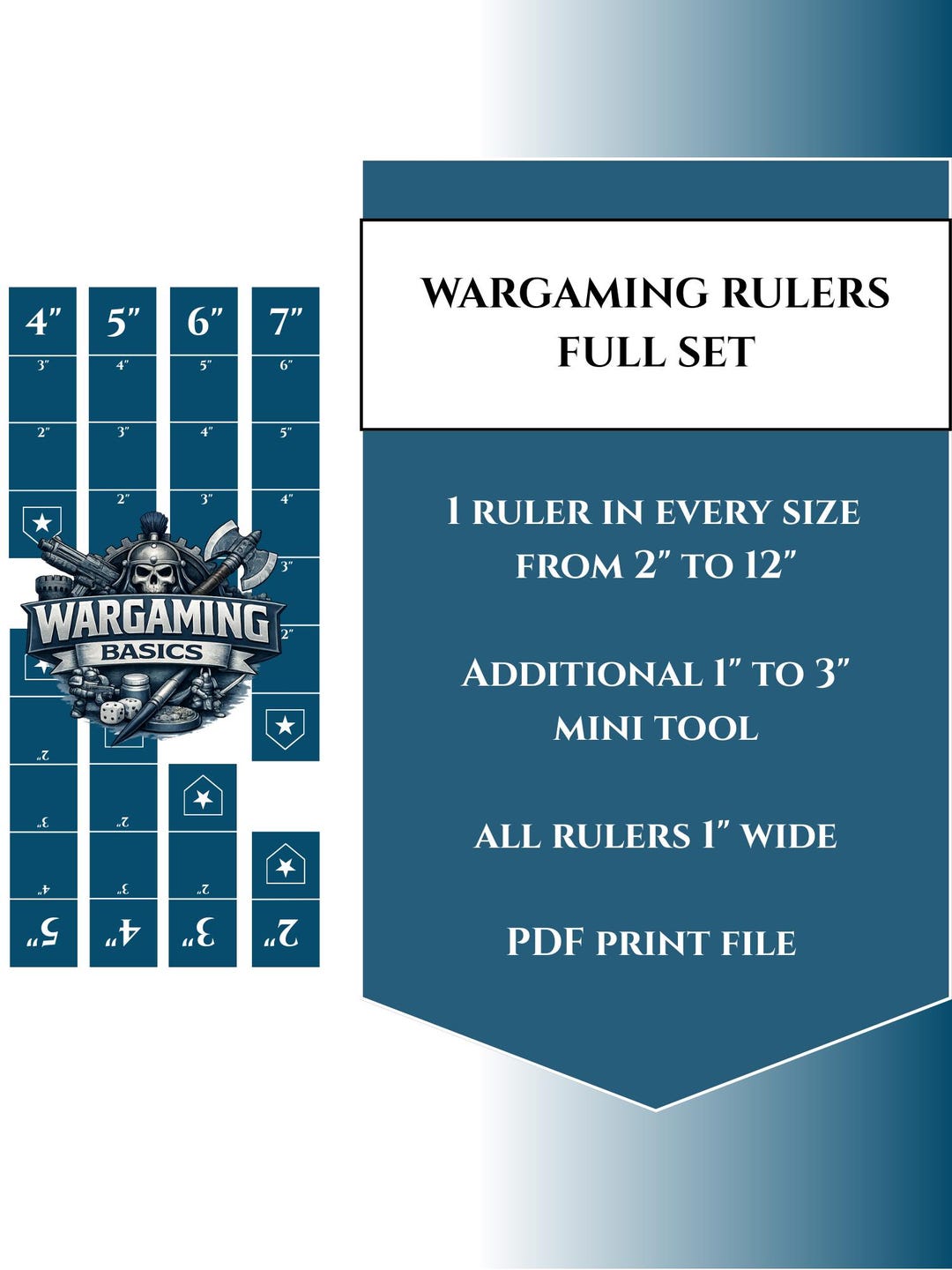 Printable Wargaming Rulers 1-12