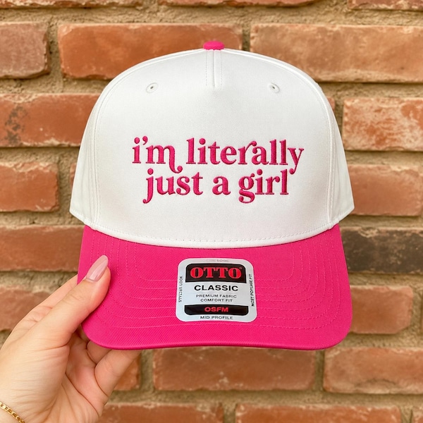 I'm Literally Just a Girl Embroidery Design, Trendy Coquette Quote Machine Embroidery File, Funny Feminine Saying PES DST JEF vp3 exp