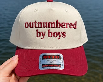 Outnumbered By Boys Embroidery Design, Boy Mom Embroidery File, Mother of Boys Hat Design PES DST JEF exp vp3 Download