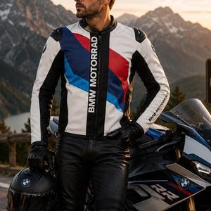 BMW レザー ジャケット 黒/青/白 Bmw leather jacket - Etsy 日本