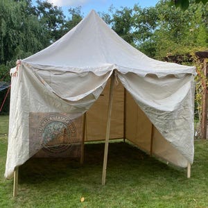 Tenda de acampamento para reconstituição medieval, tenda de lona quadrada impermeável.