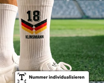 Personalisierte Deutschland Fan Socken mit Name & Rückennummer – WM2026 Fußball Geschenk – Deutschland Fanartikel für Männer und Frauen