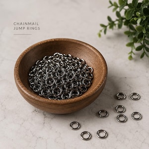 Anneaux Chainmail en Vrac 1kg, Fournitures Bijoux Métal, Matériel Création pour Cosplay, LARP et Fabrication Artisanale