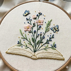 Handbroderimönster för blommig bok, bok med fjärilsbroderi PDF direktnedladdning