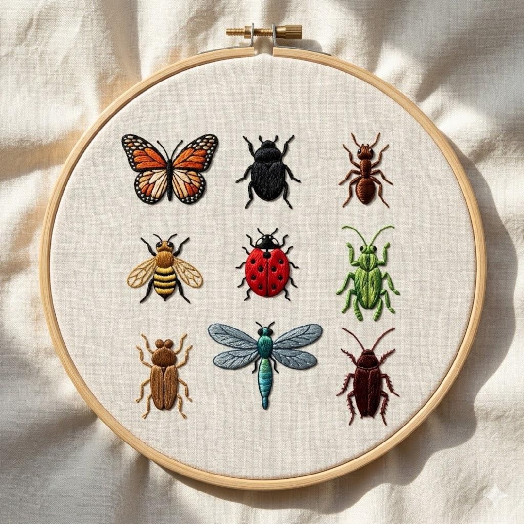 Insects Collection Hand Embroidery Pattern, Insects Embroidery PDF ...