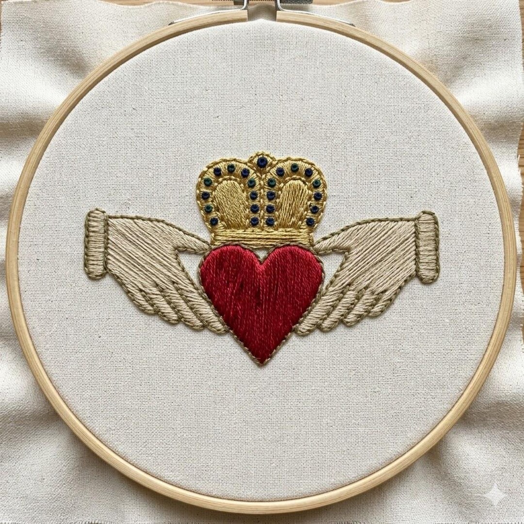 Celtic Claddagh Hand Embroidery Pattern, Claddagh Embroidery PDF ...