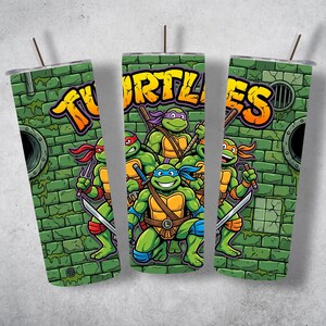 turtles cartoon tumbler wrap, ninja turtle inspired design png, 20oz tumbler sublimation wrap, retro cartoon png file, instant download digital wrap, kids cartoon tumbler design, tmnt style tumbler wrap, 90s nostalgia tumbler png, colorful wrap for tumbler, digital png sublimation file, printable tumbler wrap design, turtle character wrap png, fun kids gift design, cartoon sublimation art file, high quality tumbler png, 20oz skinny wrap template, download tumbler design instantly, vibrant cartoo