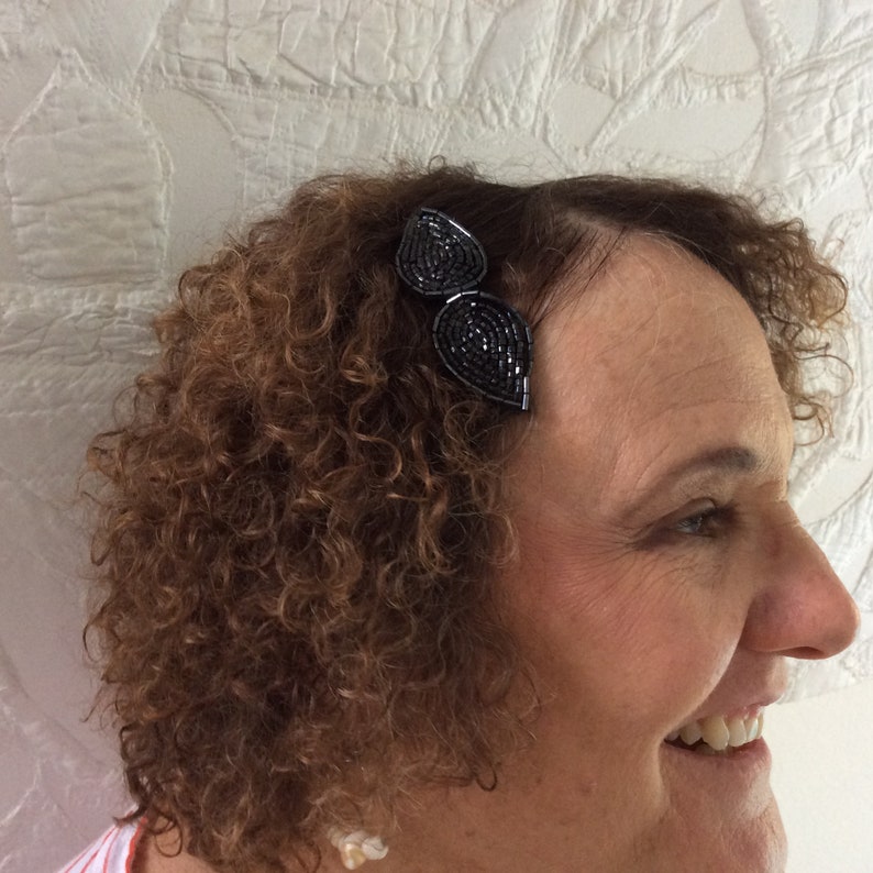 Beaded Hair Comb Retro gift for her lightweight vintage Hair Jewelry Hair accessory handmade made in USA