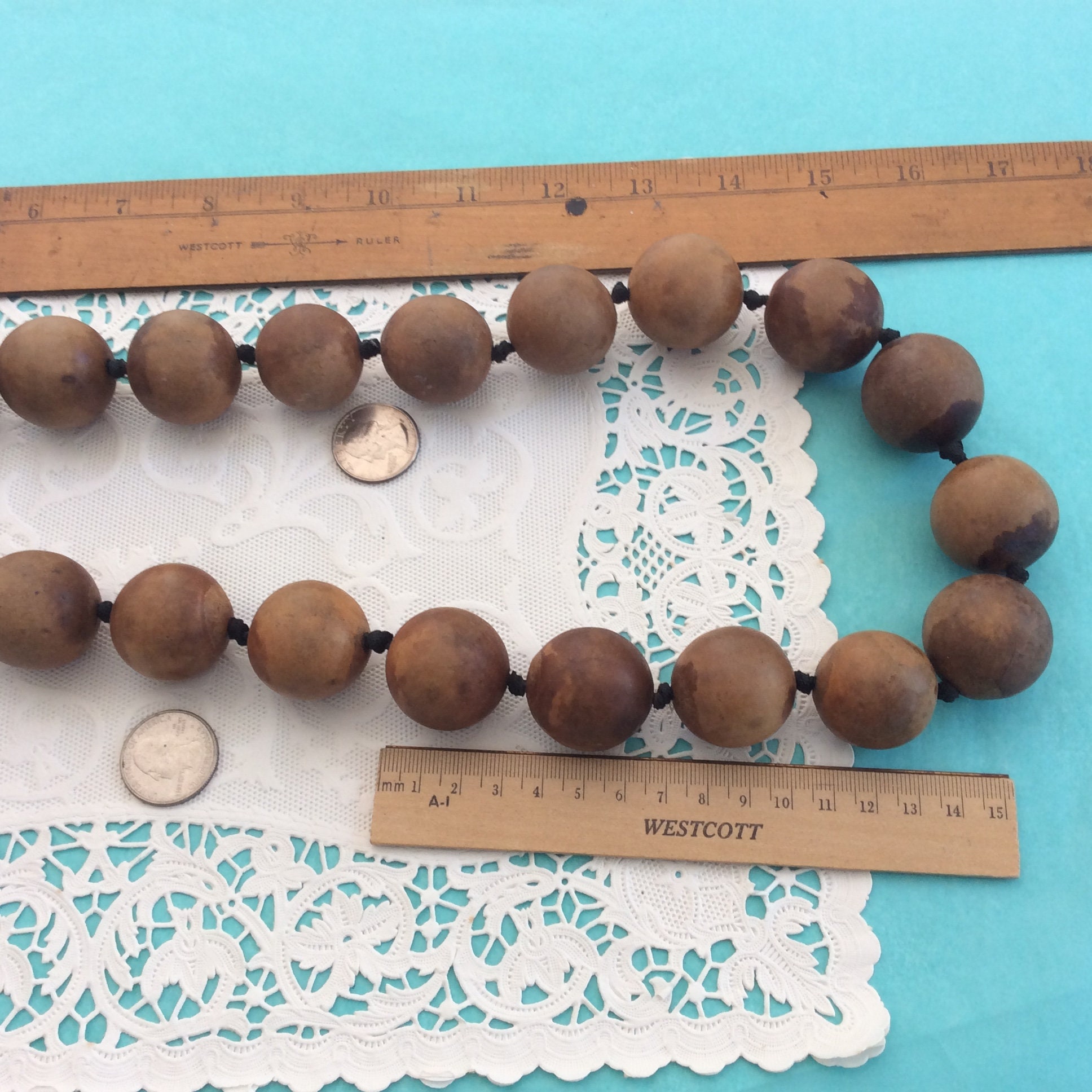 Kamani Nut Lei - Vintage - 37” Long - All Natural - Handmade in 