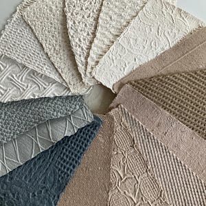 Handmade Paper - 15 Sheets - neutral colors - artist gift idea- textured
