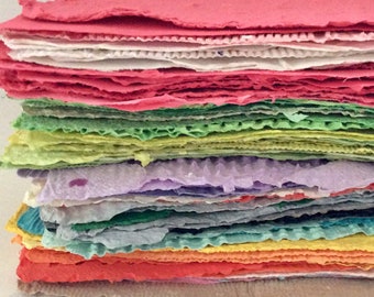 Wabi Sabi Handmade Paper: Textured Collage Scrapbook Assortment (5 1/2" x 8 1/2")