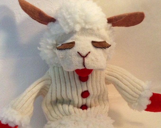 Lamb Chop Hand Puppet Shari Lewis Lamb Puppet Plush Lamb Chop Etsy