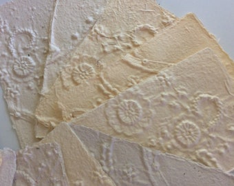 Spring Blossoms - Bridal notes - Handmade Paper - Recycled - Texture - homemade paper  - artist supply - gift idea