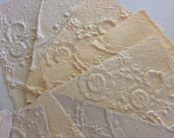 Spring Blossoms - Bridal notes - Handmade Paper - Recycled - Texture - homemade paper  - artist supply - gift idea