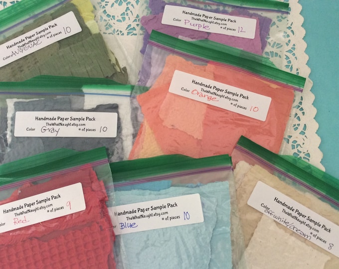 Handmade Paper Sample Packs Assorted Textures, Shapes & Sizes Mixed ...