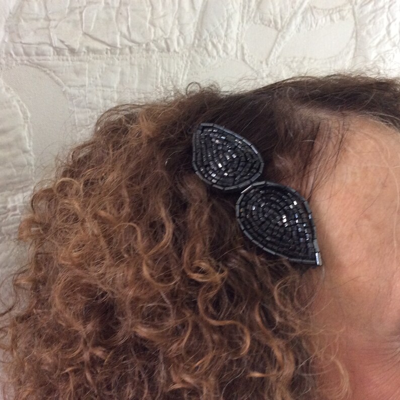 Beaded Hair Comb Retro gift for her lightweight vintage Hair Jewelry Hair accessory handmade made in USA